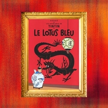 Tintin Forsideplakat "Den Blå Lotus"